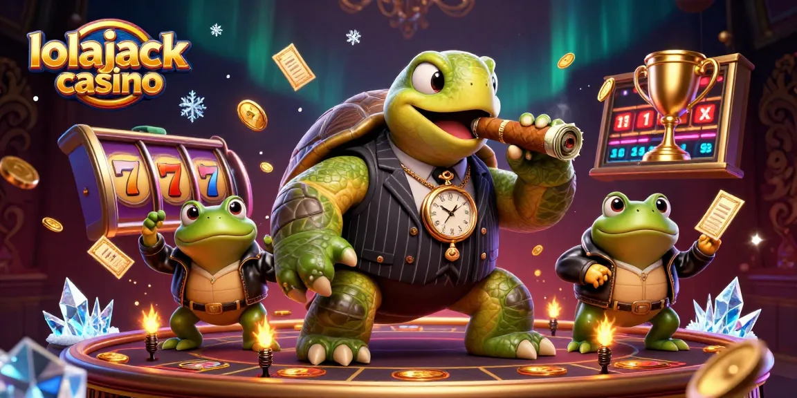 Experience the excitement of lolajack casino with a vivid illustration showcasing dynamic slot games, characters, and vibrant casino elements.